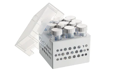 艾本德儲存盒 3 × 3, 可放置 9  個 50  mL 試管和 4  個 15  mL 試管，2  件，高 127  mm，5  英寸，聚丙烯材料，可耐受最低 -86  °C，高溫高壓滅菌，帶蓋子